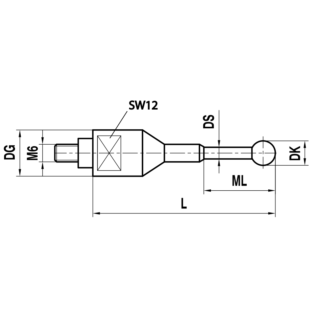 Zeichnung vom Produkt TH M6 H16 16 047