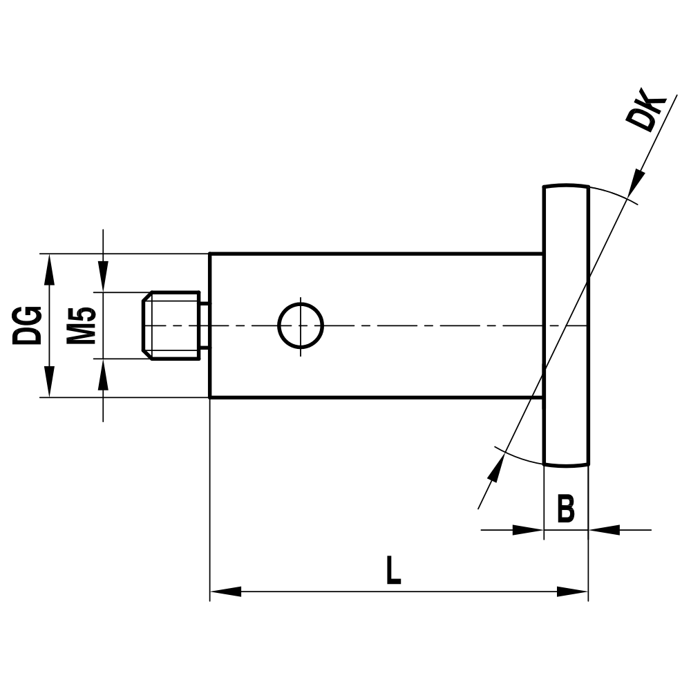 Scheibentaster;  Grundkörper: Titan; Schaft: Titan; Kugel: Stahl