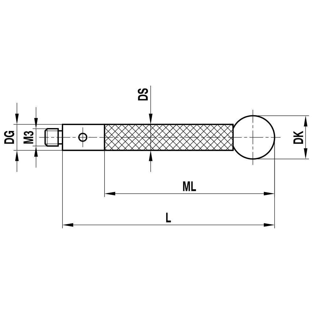 Zeichnung vom Produkt TC M3 S80 05 070/K