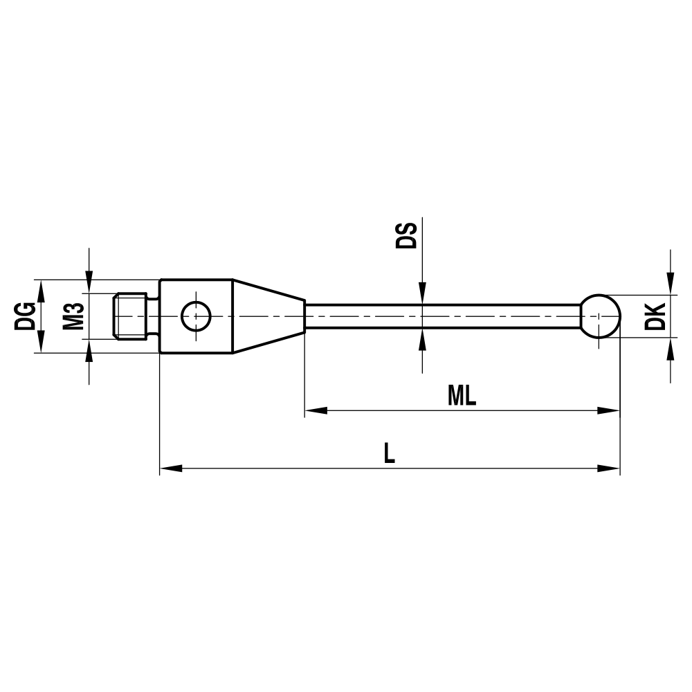 Zeichnung vom Produkt TH M3 025 05 020