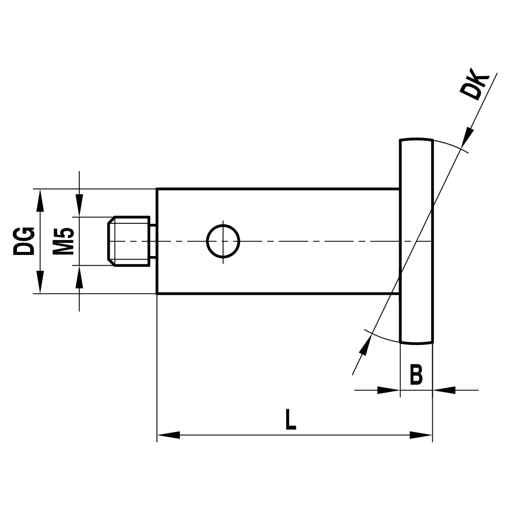 Scheibentaster;  Grundkörper: Titan; Schaft: Titan; Kugel: Stahl